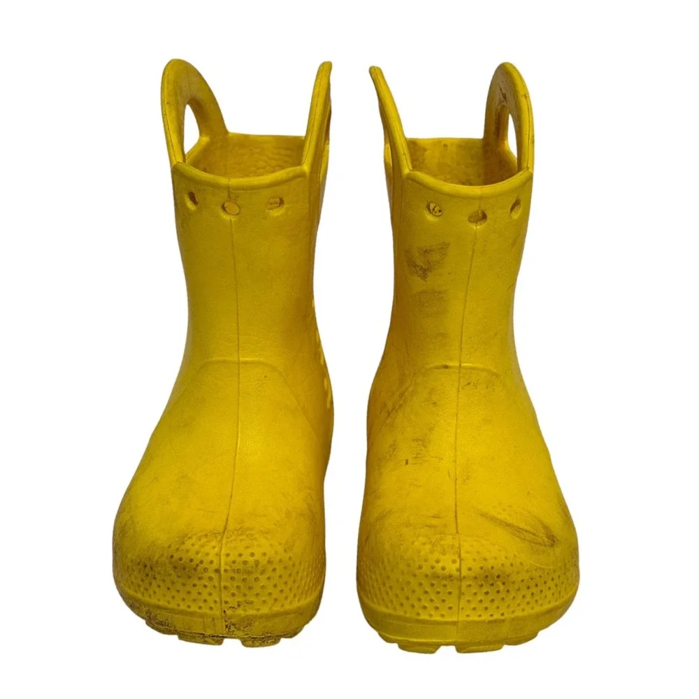 Crocs Handle It Yellow Rain Boots Kids Size C7 Waterproof Lightweight 12803
